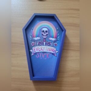 💀NEW 💀Hand Crafted Purple Skeleton Rainbow Coffin Key Tray